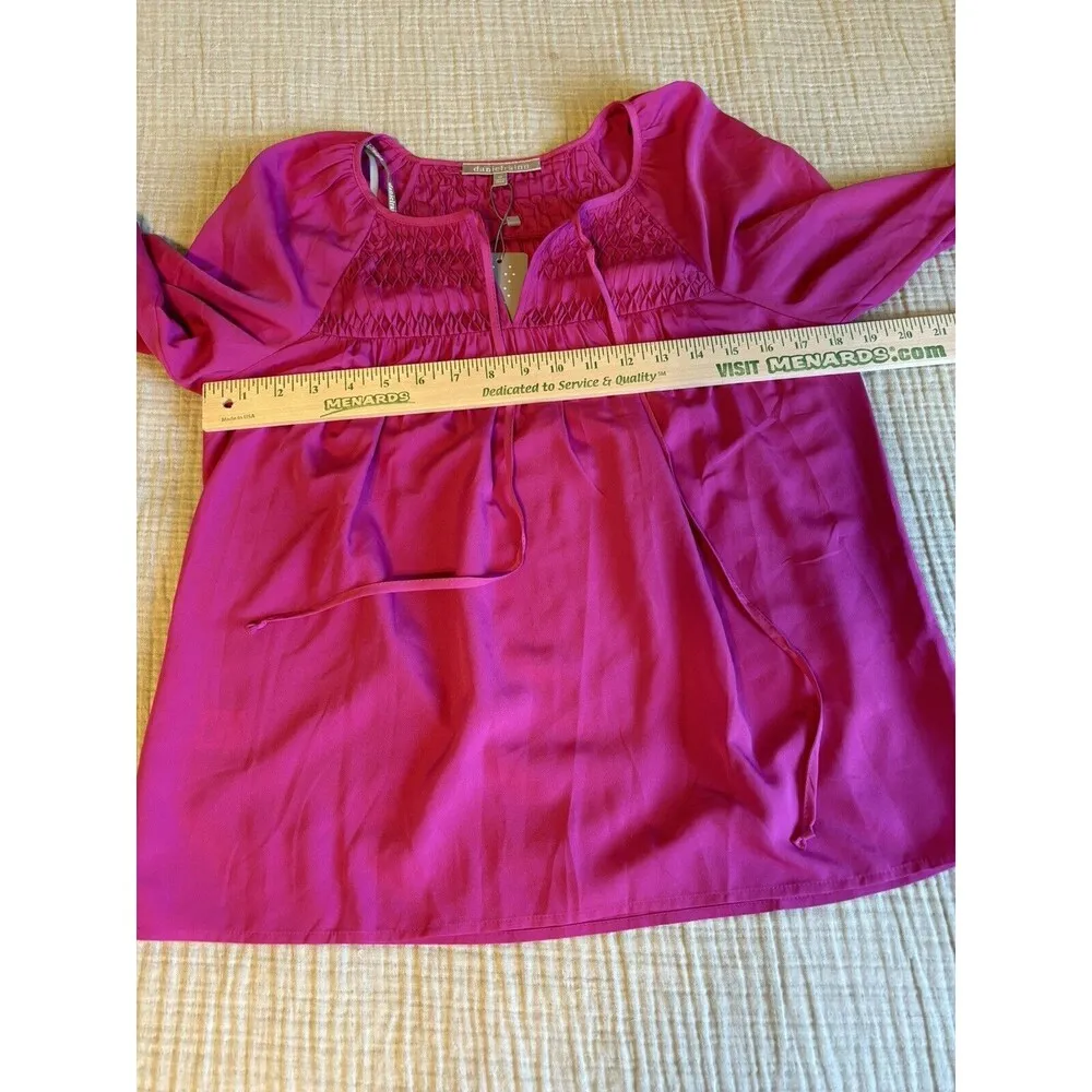 Anthropologie Daniel Rainn Austen 3/4 Sleeve Smocked Blouse Pink Size XS NWT - Image 5