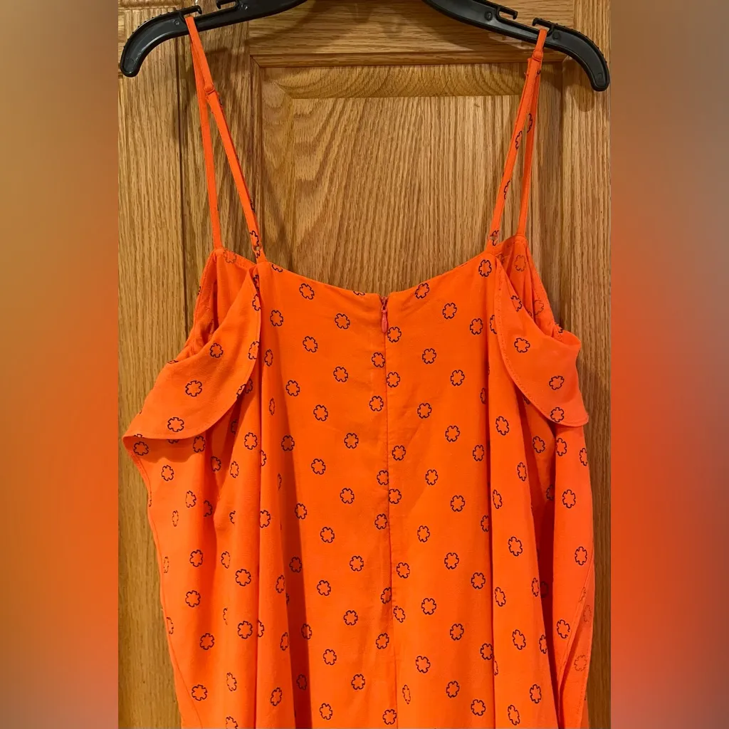 Urban‎ Outfitters Ooh La La Orange Red Rouge Side-Slit Romper Overlay Maxi Dress - Image 12
