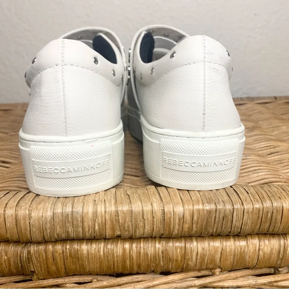 Rebecca Minkoff  Natasha Chalk White Studded Platform Sneaker Slip On Size 9 - Image 7