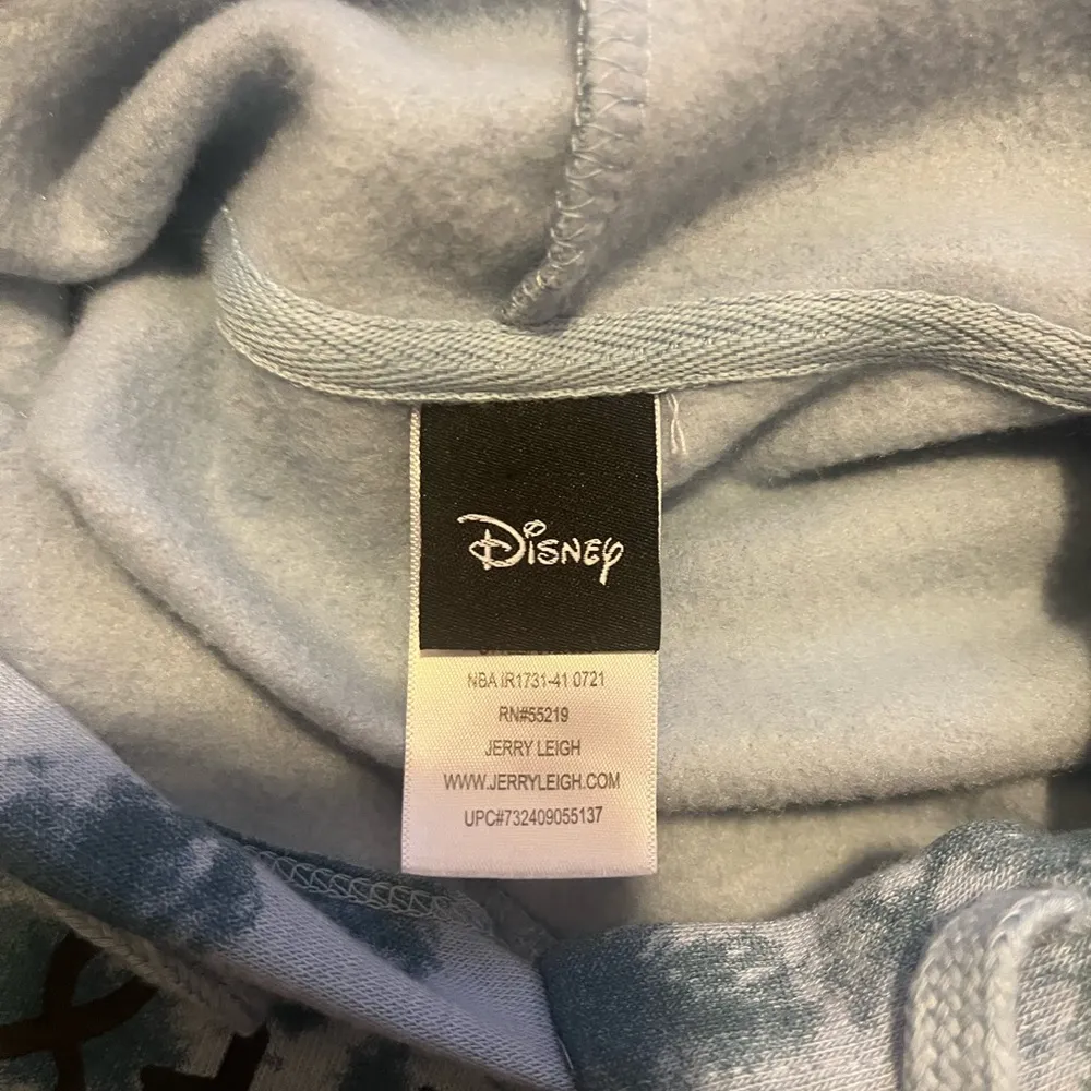 Disney Lilo and Stitch Ohana Blue Tie Dye Boxy Cropped Hoodie Sweatshirt Size S - Image 10