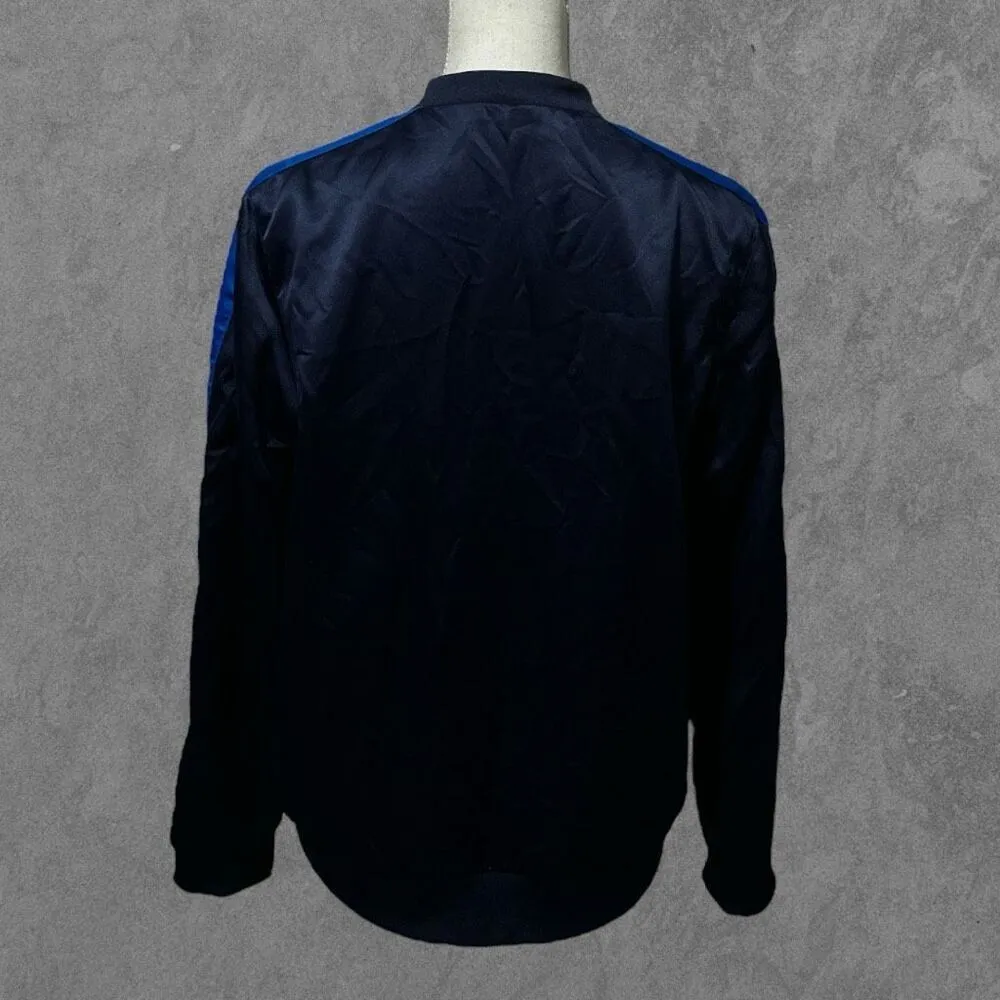 PUMA | Navy Blue Stripe Track Long Sleeve Full Zip Athletic Jacket Size L - Image 3