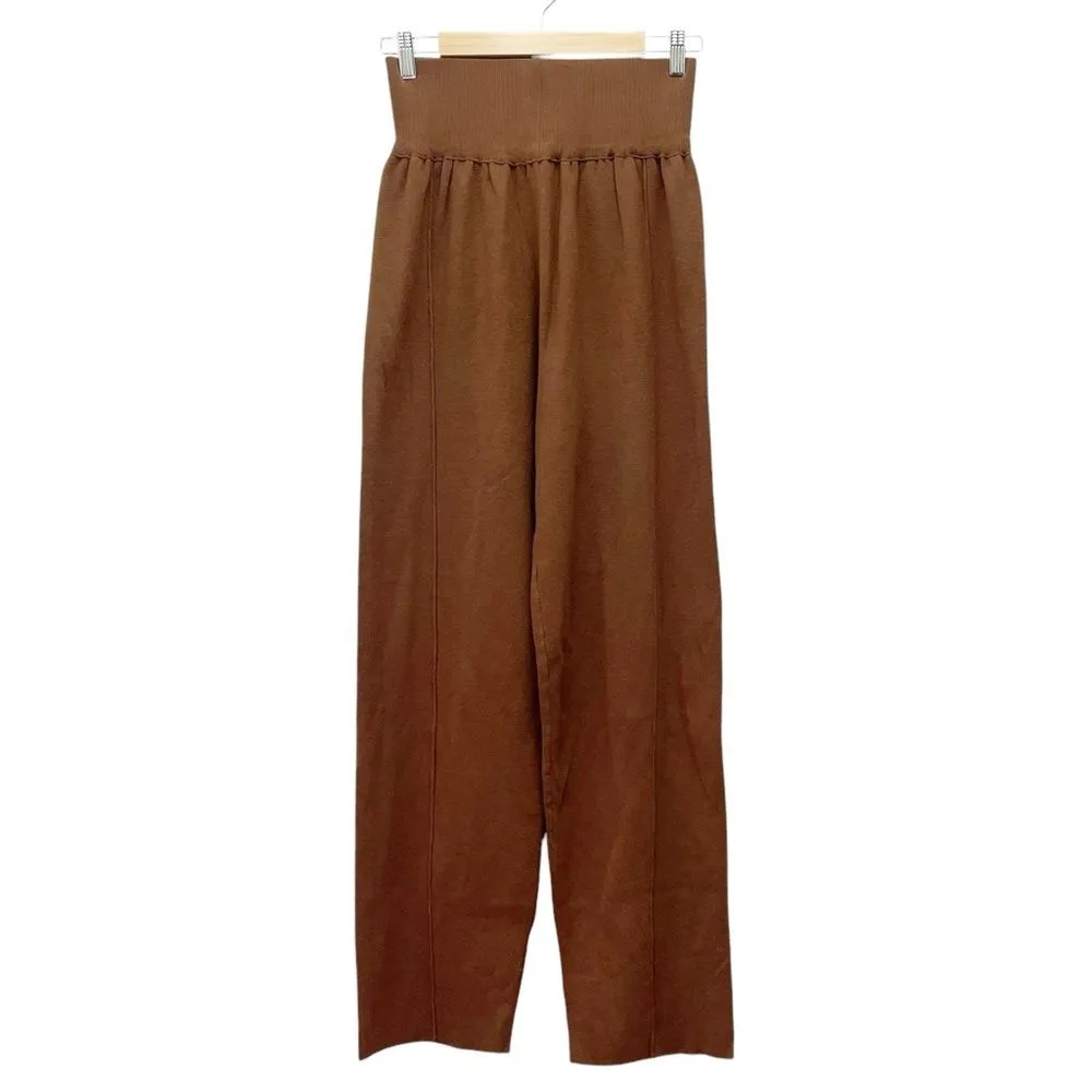 NWT Silk & Salt Luxe Lounge Pants Sweater Knit Pant Chestnut Brown Size XL NEW - Image 3