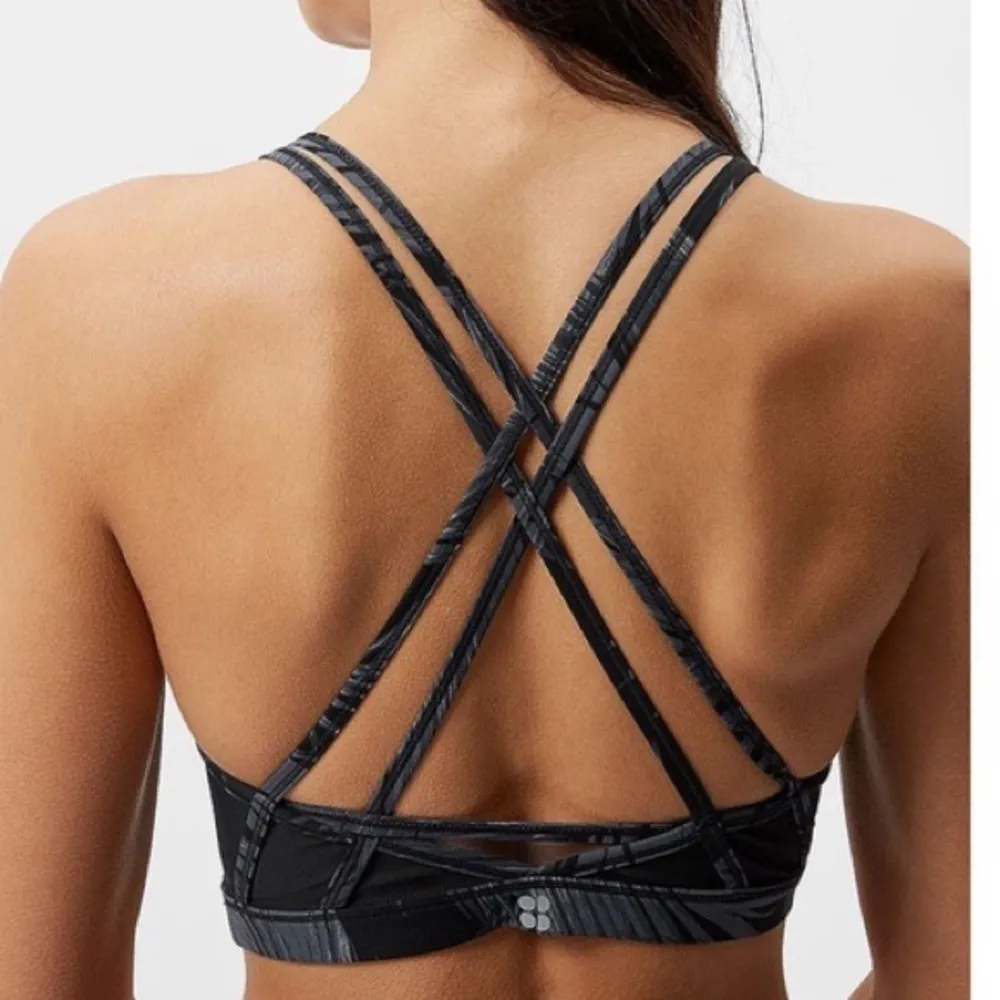 Sweaty Betty Celestial Yoga Crop Top in Tonal Palm Print - Image 4