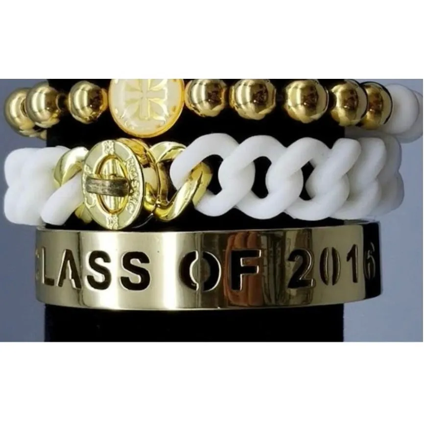 Rustic Cuff Gold-Tone Class of 2016 Cut-Out Cuff Bracelet Grad Gift Preowned - Image 8