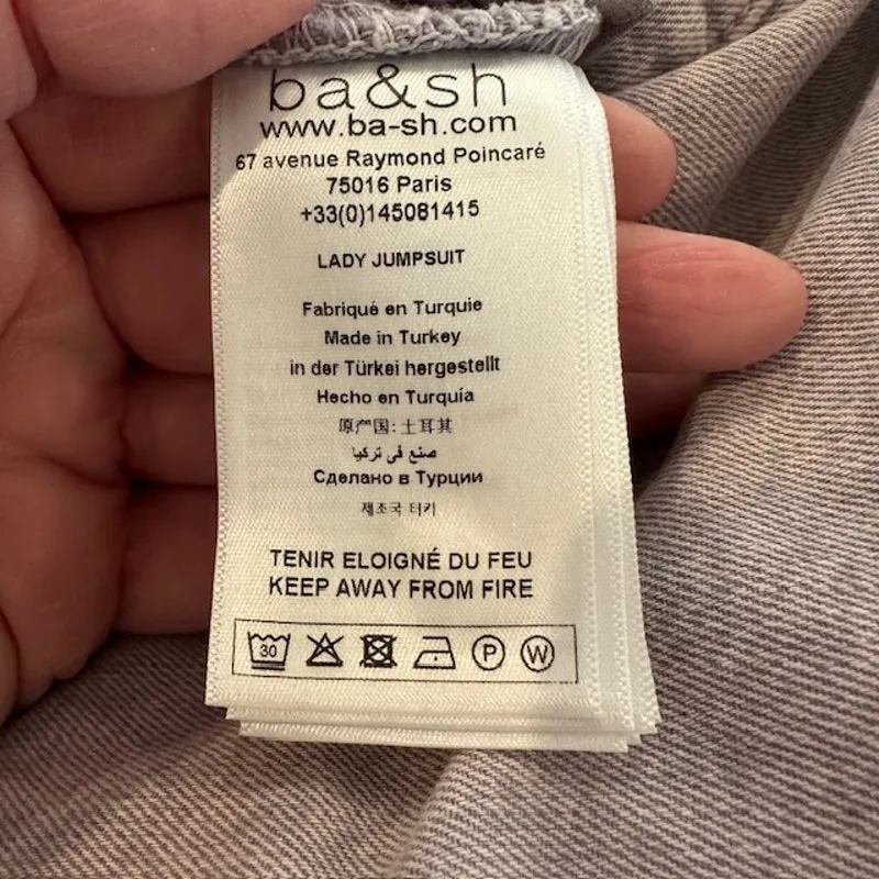 ba&sh Frida Denim Jumpsuit Faded Purple Wash Medium - Image 11