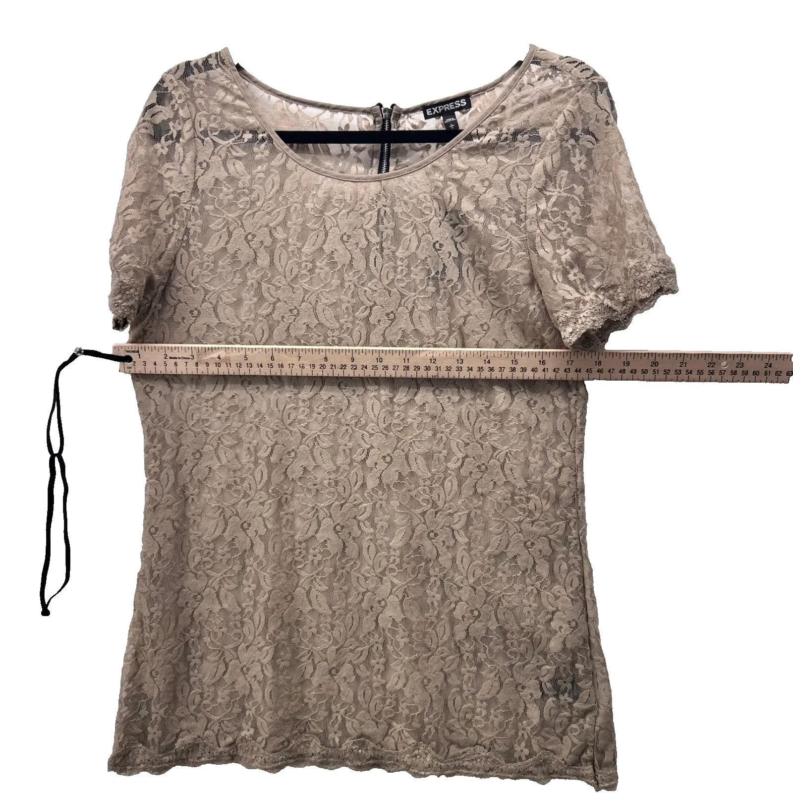 Express Lace Top Large Floral Sheer Cover Up Feminine Resortwear Travel Vacation - Image 12