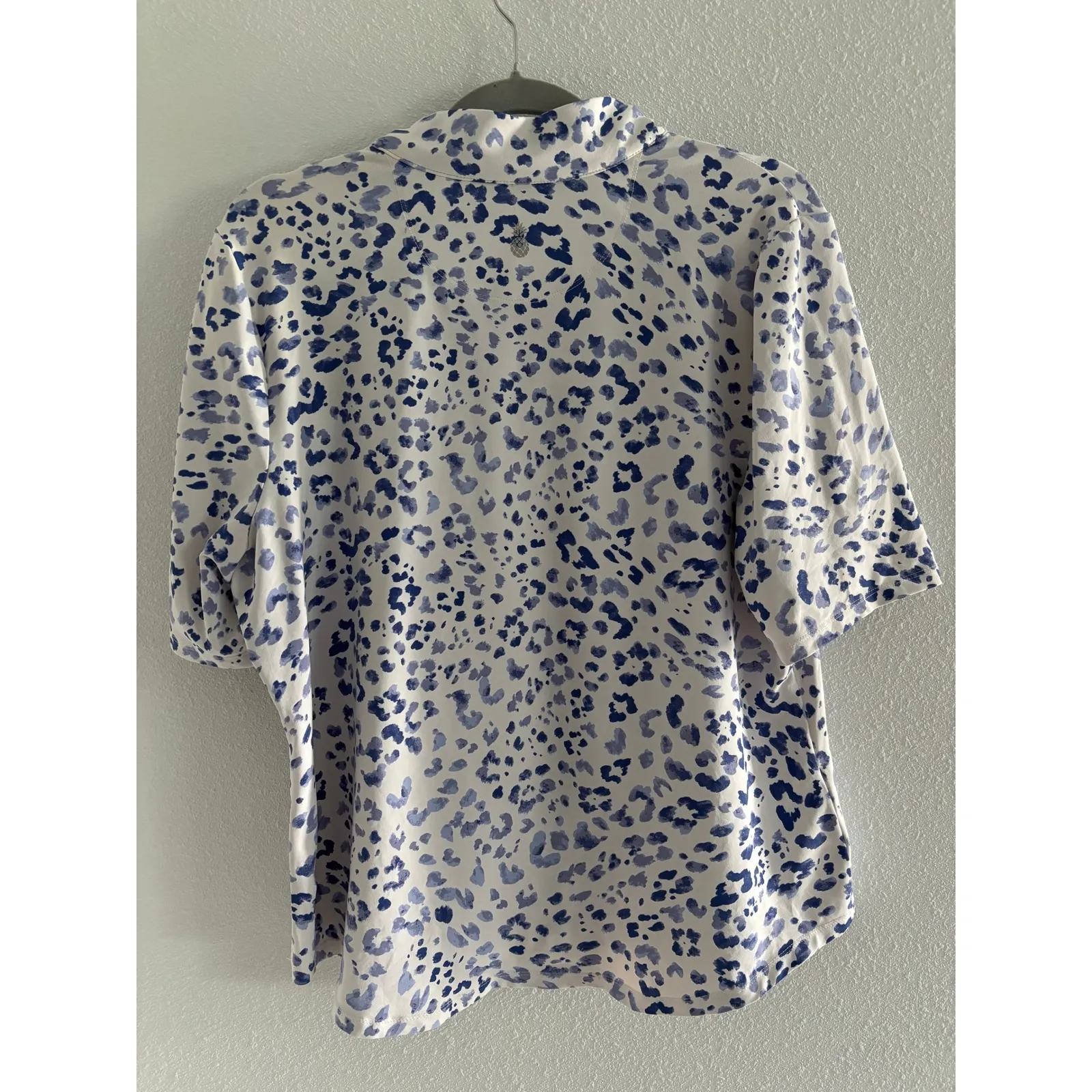 Tommy Bahama Island Zone Aubrey Performance Top Womens XL Blue Geo Golf Tennis - Image 2