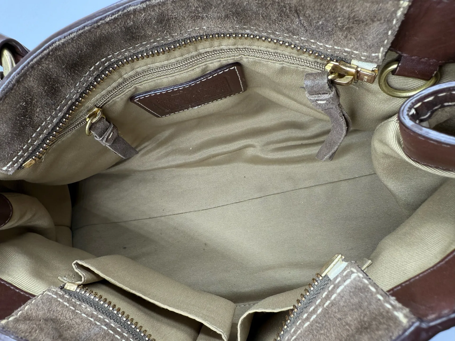 Coach Y2K Brown and Gold Patchwork Shoulder Purse - Image 16