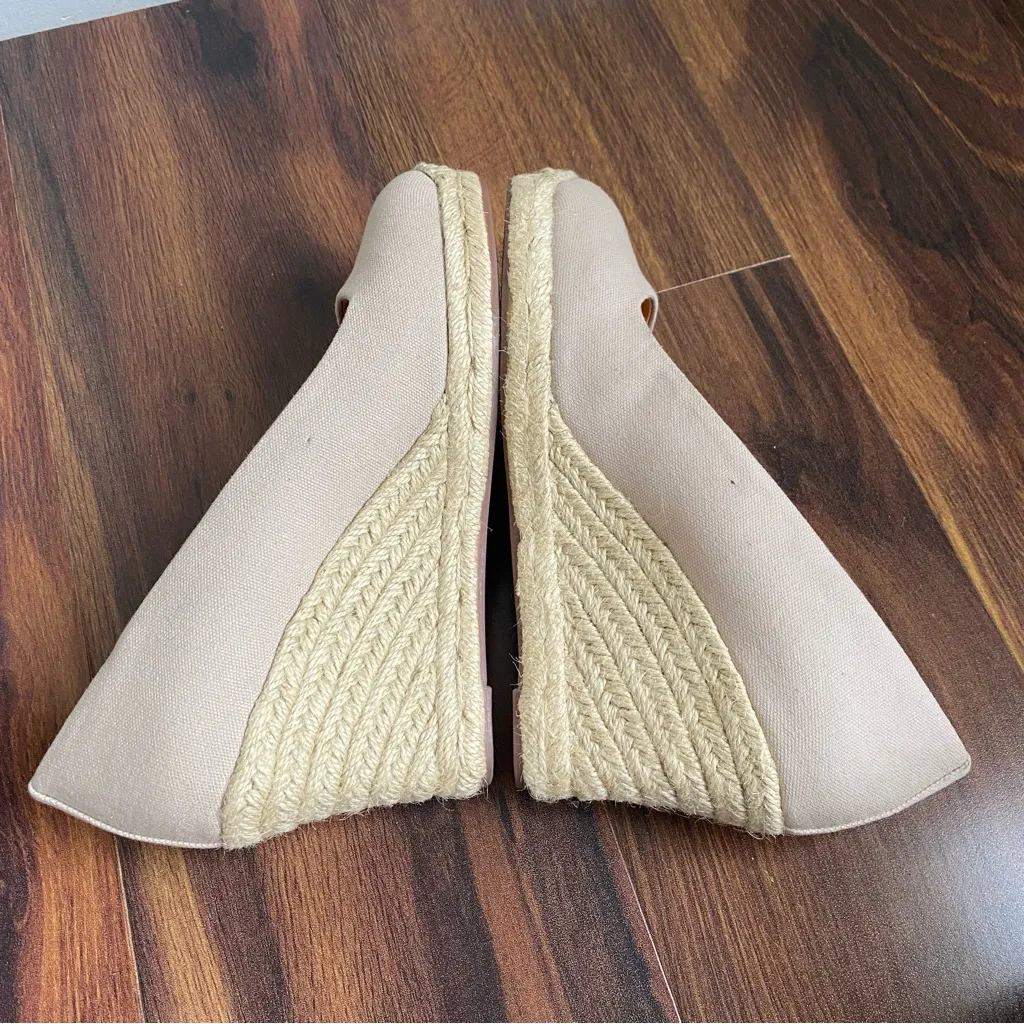 J. Crew Espadrilles Flax Color Jute Heels Canvas Style AL003 - Image 9