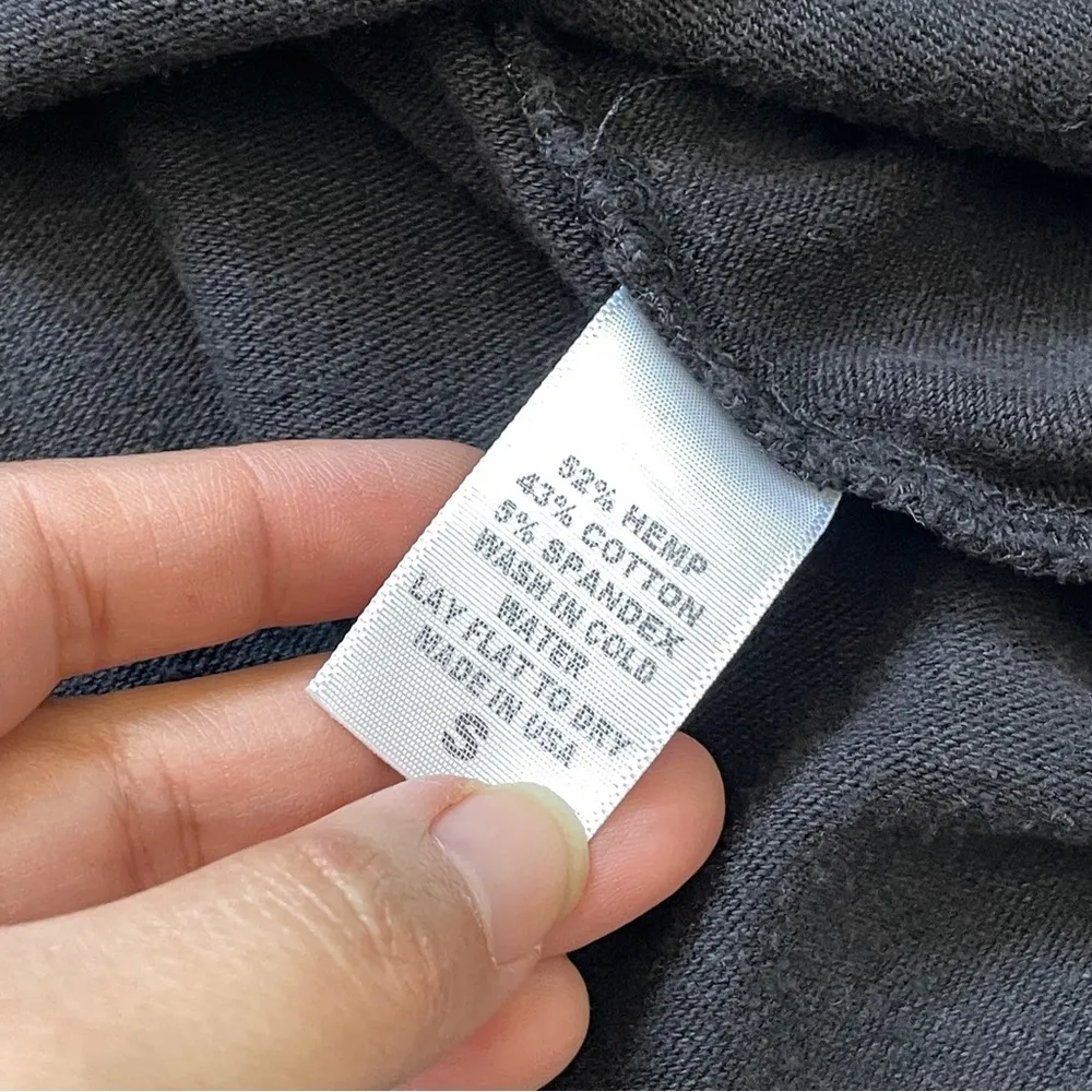 ennead Tshirt Dress hemp cotton v neck mini womens Black (small) minimalist - Image 5