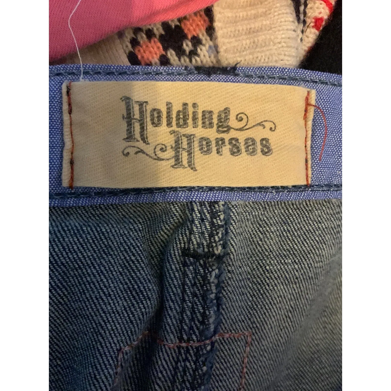 Holding horses Anthropologie size 30 medium denim pencil skirt boho - Image 5