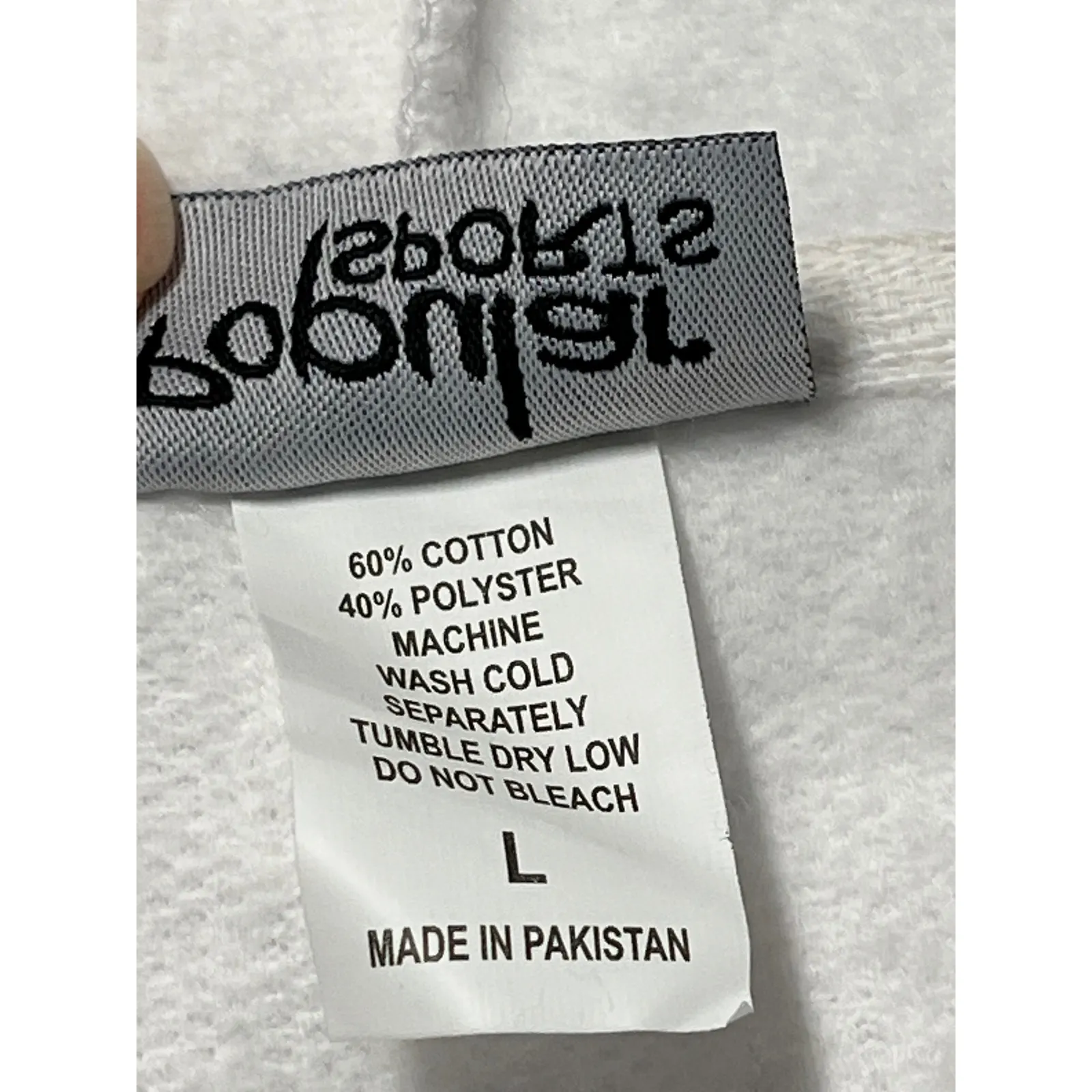 Popular Sports White Cropped Hoodie Club Malibu California Graphic Sweatshirt L - Image 6