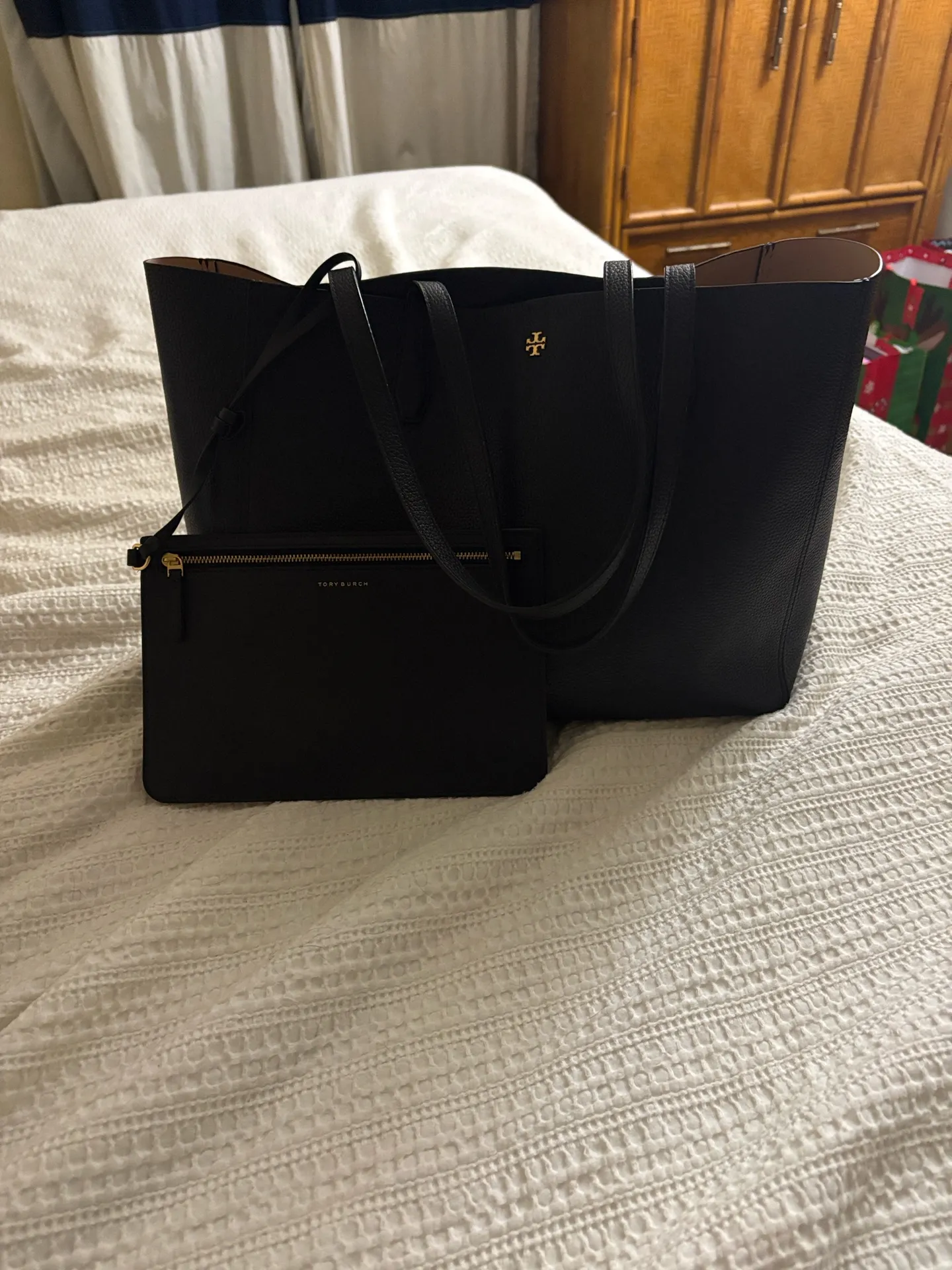 Tory Burch Leather Black Pebbled Blake Tote - Image 4