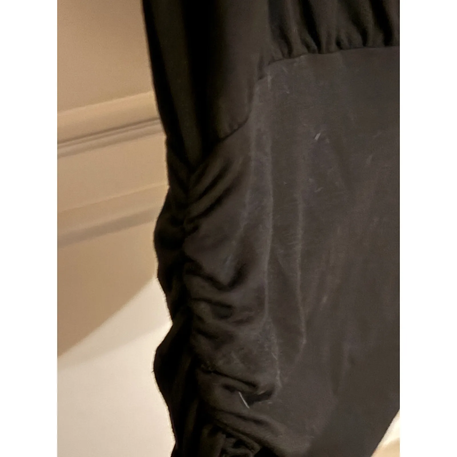 Boston Proper Black Ruched Short Sleeve Top Womens‎ Size M Casual - Image 3