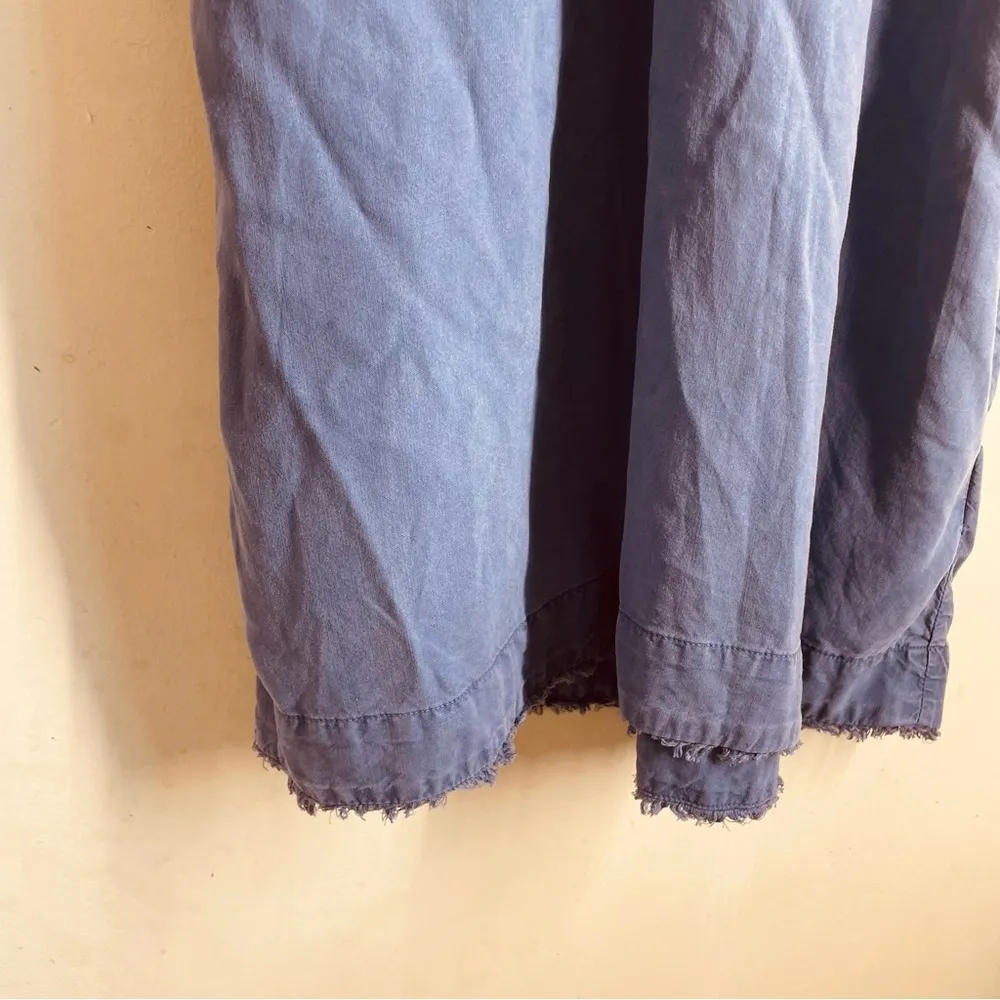 Bella Dahl Blue Sleeveless Dress Button Front size M Frayed Collar - Image 8