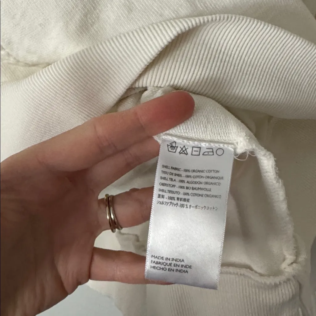 Cleobella L Jaidev Pullover Hoodie Cotton Sweatshirt in White - Image 5