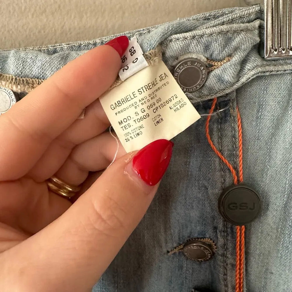 Gabriele Strehle Jeans Denim Wrap Skirt Size 12 NEW WITH TAGS Blue - Image 6