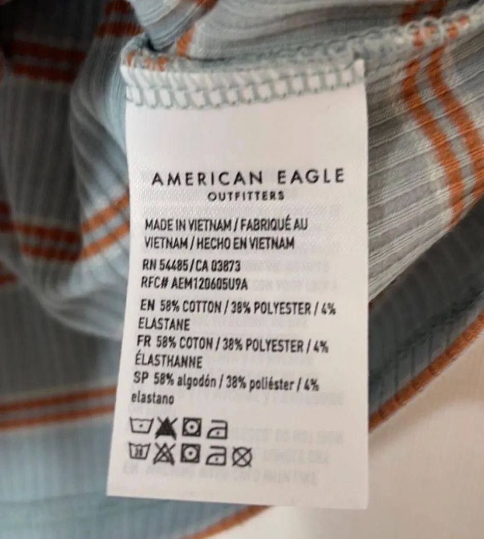 American Eagle Striped Crop Top - Image 4