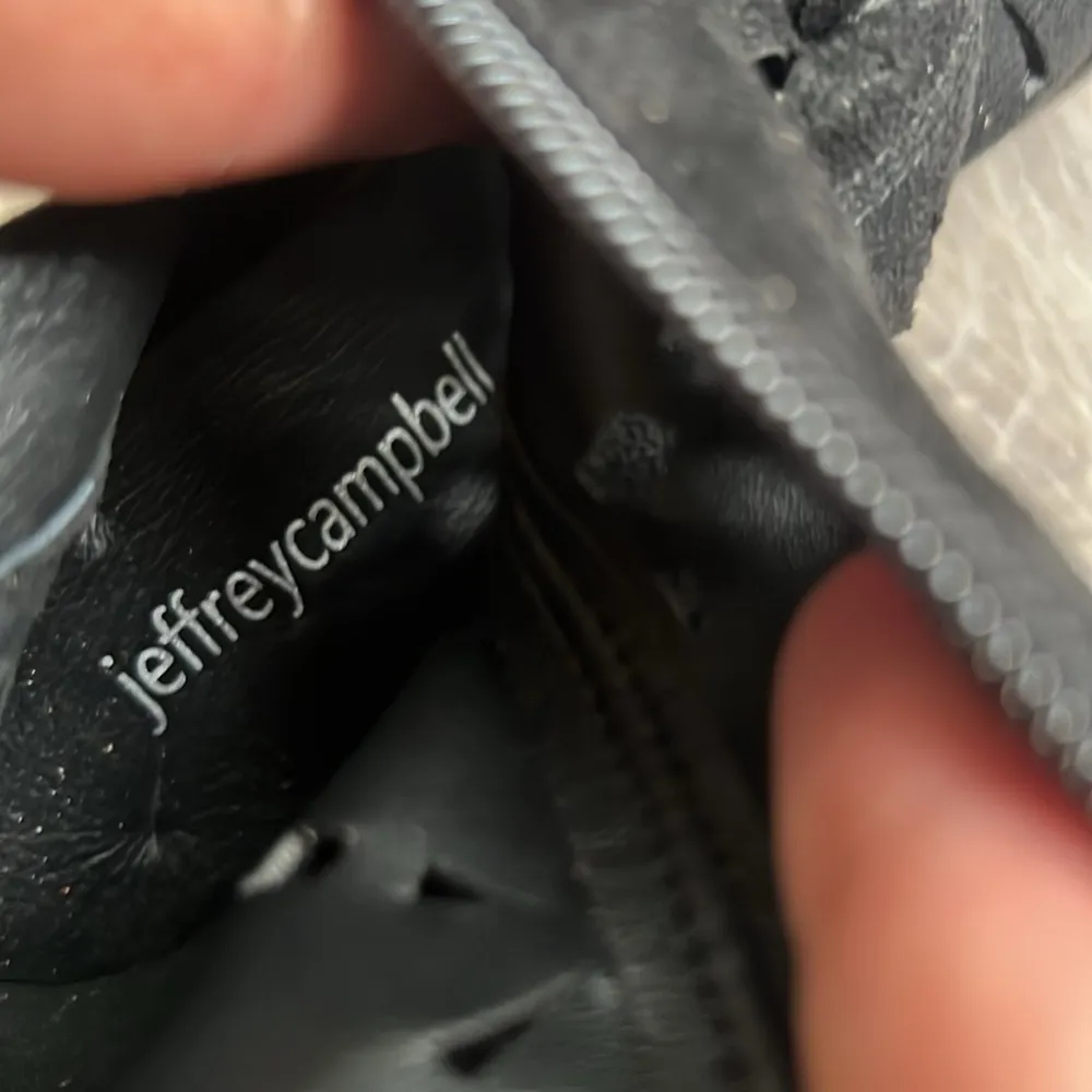 Jeffrey Campbell Black Suede Perforated Tall Boots Stiletto Heel 6.5 - Image 12