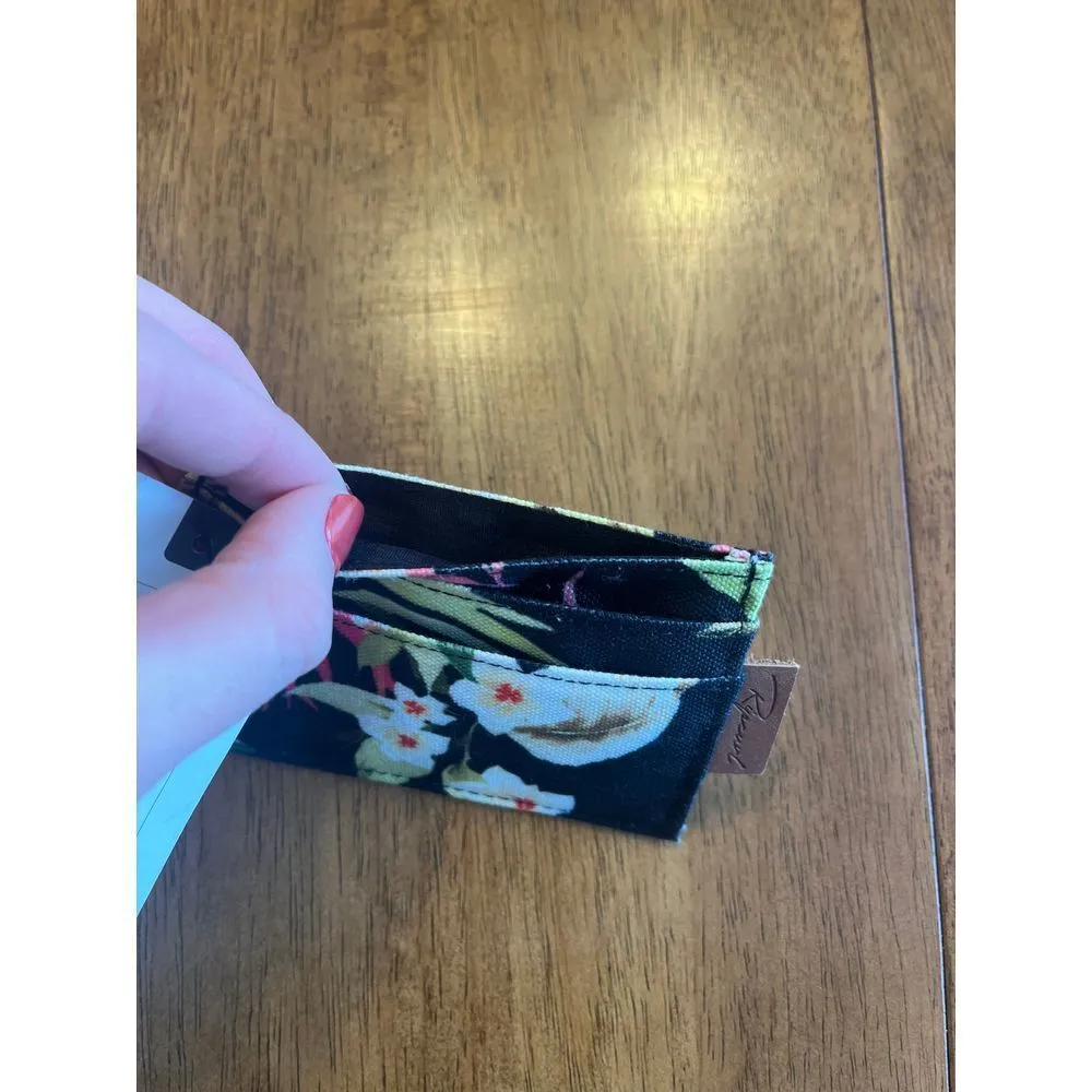 Rip Curl Tropical Floral Card Holder Wallet‎ Black Hawaiian Print Mini Wallet - Image 5