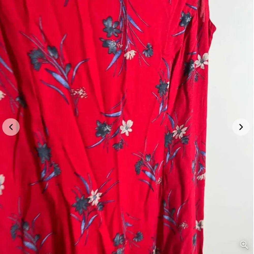 Y2K 1990's Vintage red floral maxi dress Size 10 - Image 2