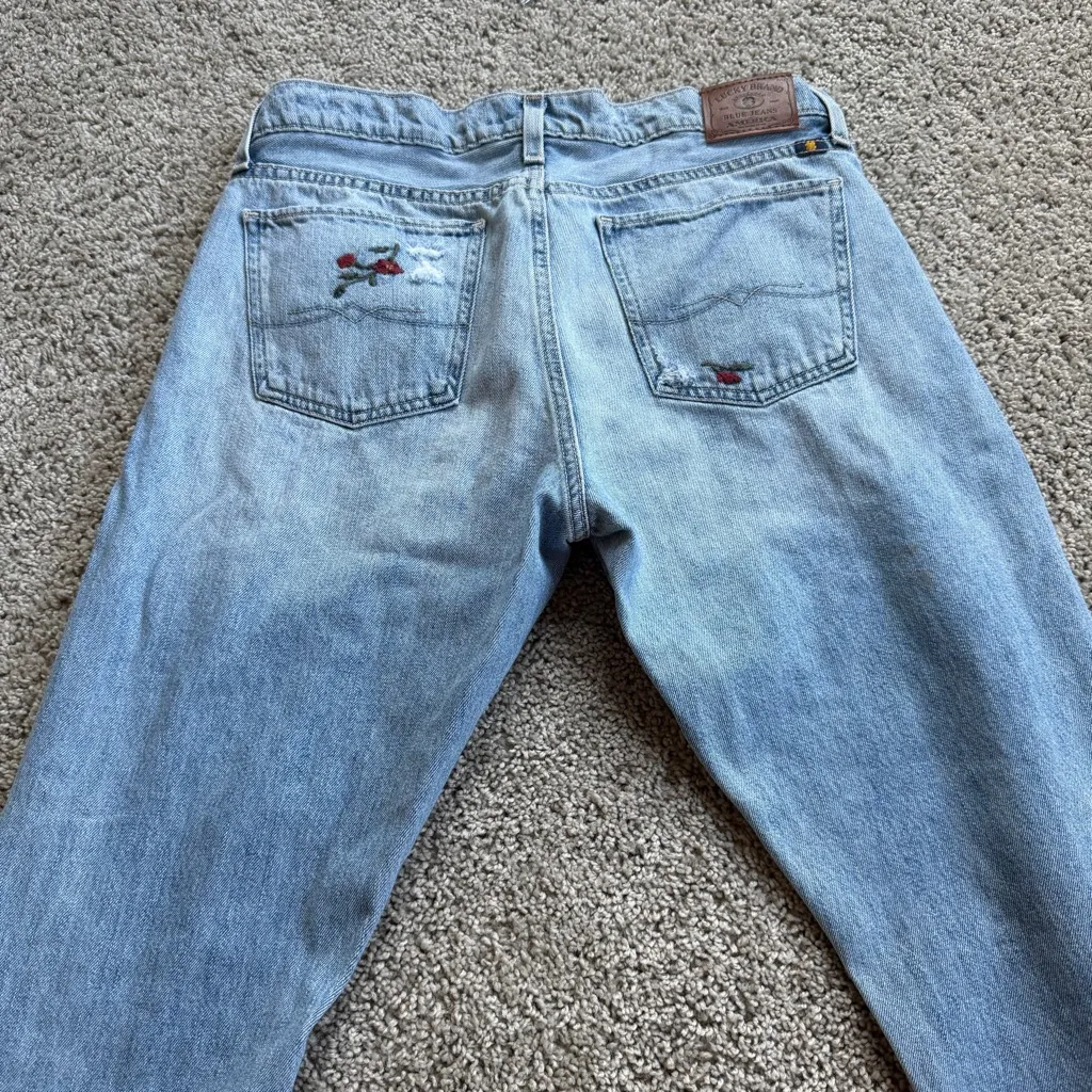 Lucky Brand Sienna Slim Boyfriend Embroidered Jeans Size 6/28 FLAWS - Image 10
