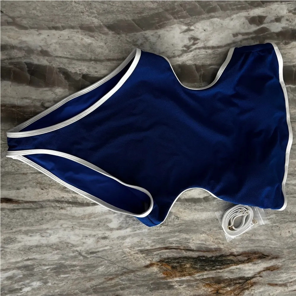 Beach Riot Daphne One Piece Riviera Azure Tidal Crepe Size M - Image 2