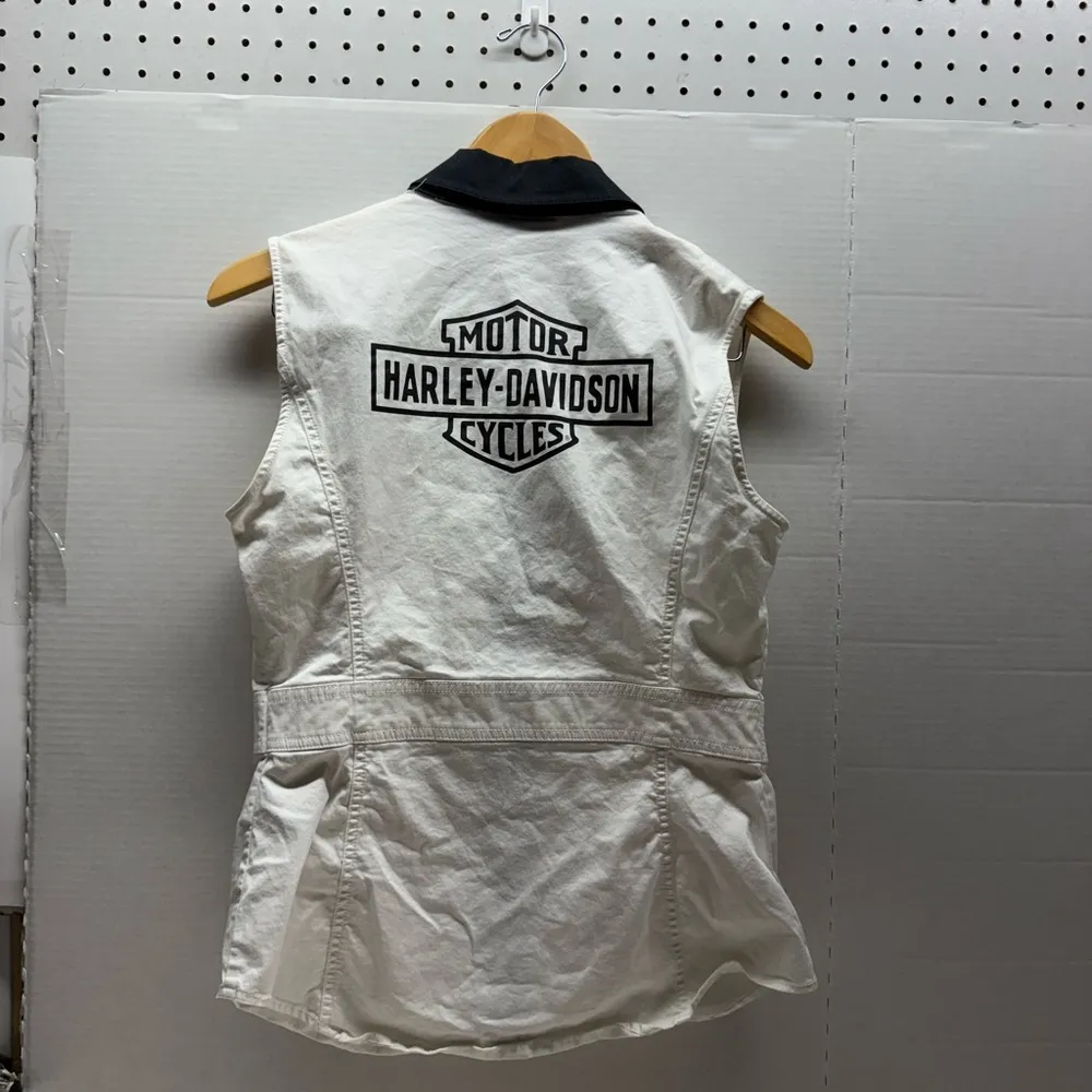 Harley Davidson Ritual Bar & Shield Sleeveless Shirt White Size M - Image 5