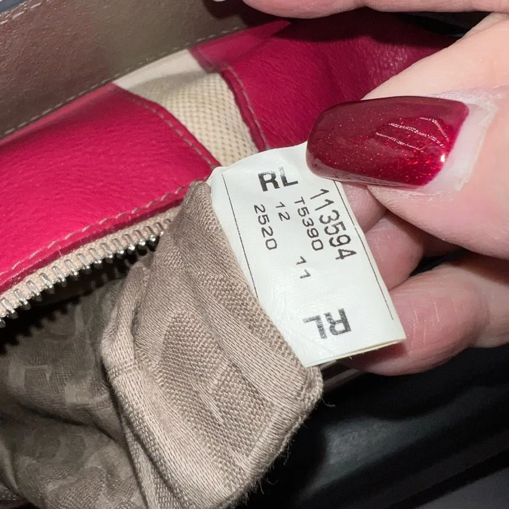 Furla Vintage‎ Canvas And Hot Pink with Silver Snake Embossed Shoulder Strap Bag - Image 16