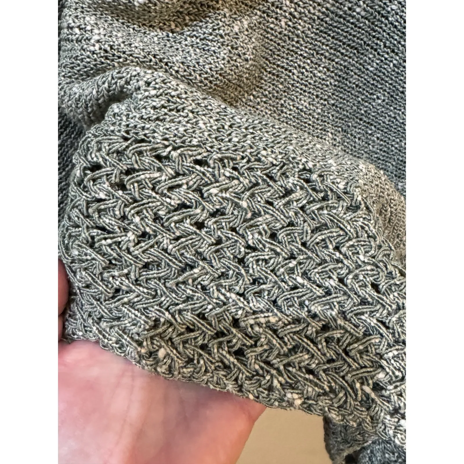 Pour Toi Green Cardigan Sweater Size‎ XL Open Collar Lagenlook Artsy Unique - Image 6