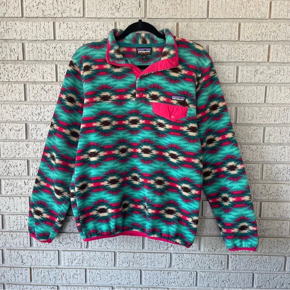 Patagonia Synchilla Wild Desert Fleece Pullover Jacket Aztec Size Medium - Image 5