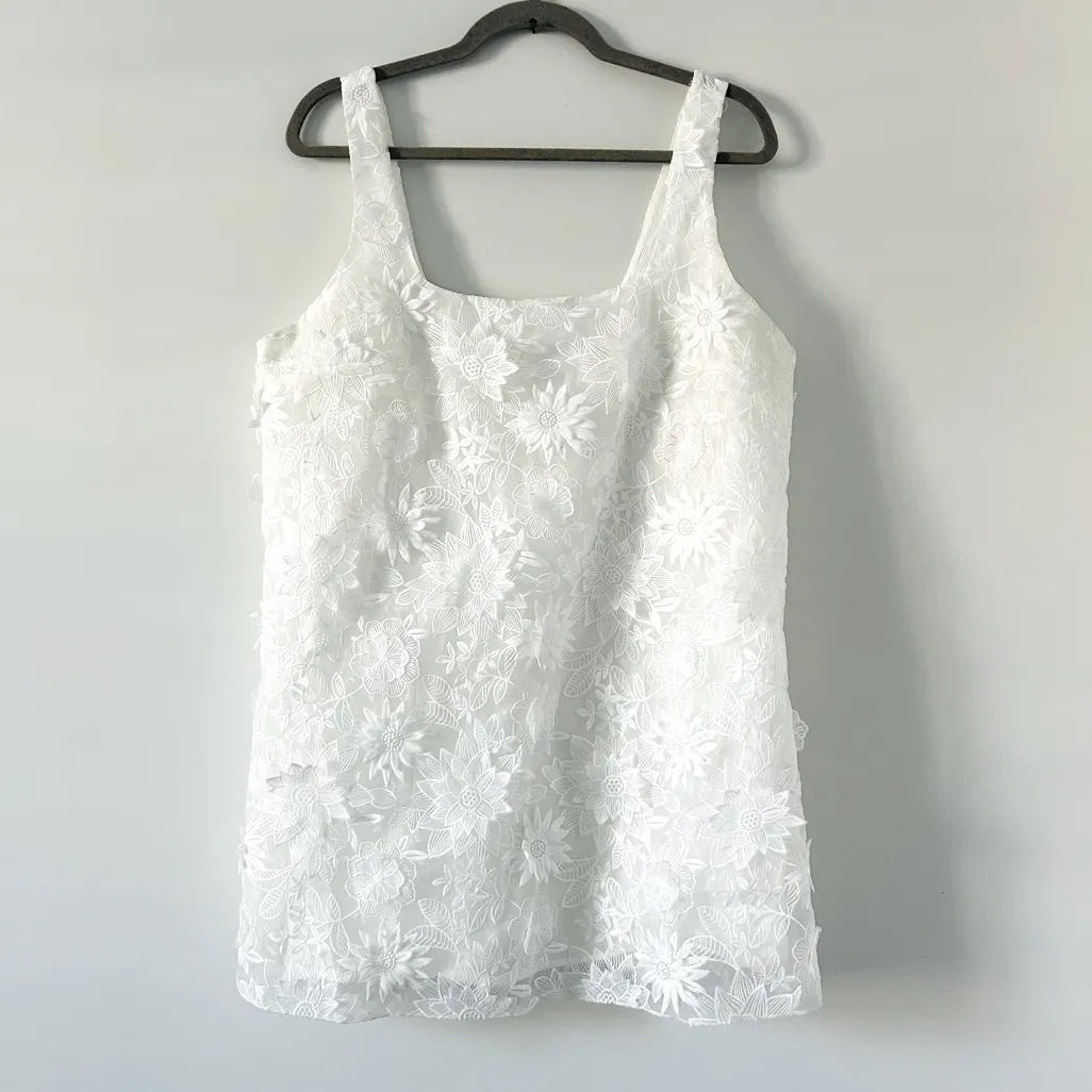 Zara ZW Collection Embroidered Short Dress Bloggers Favorite ‘24 Oyster White XL - Image 2