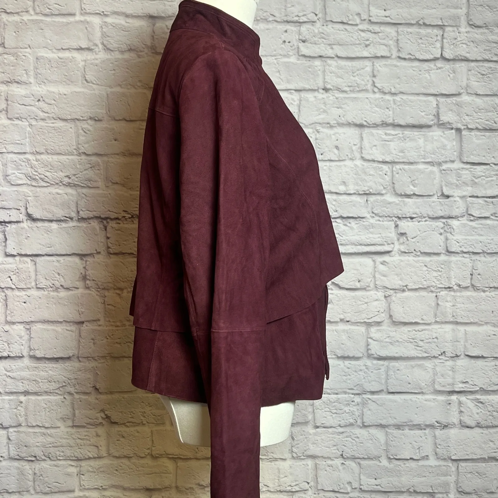 White House Black Market Genuine Suede Leather Jacket Women's L - Image 3