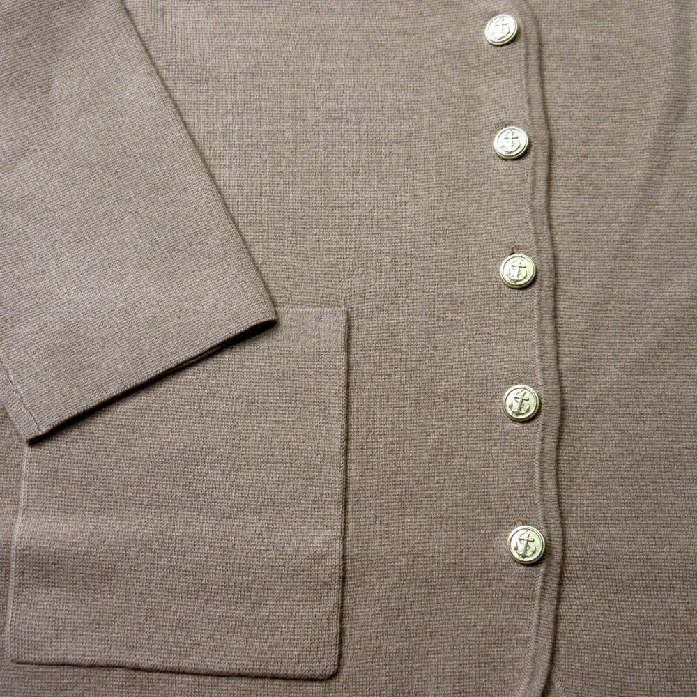 NWT J.Crew Giselle V-neck Sweater-Blazer in Heather Khaki Knit Cardigan XL - Image 2