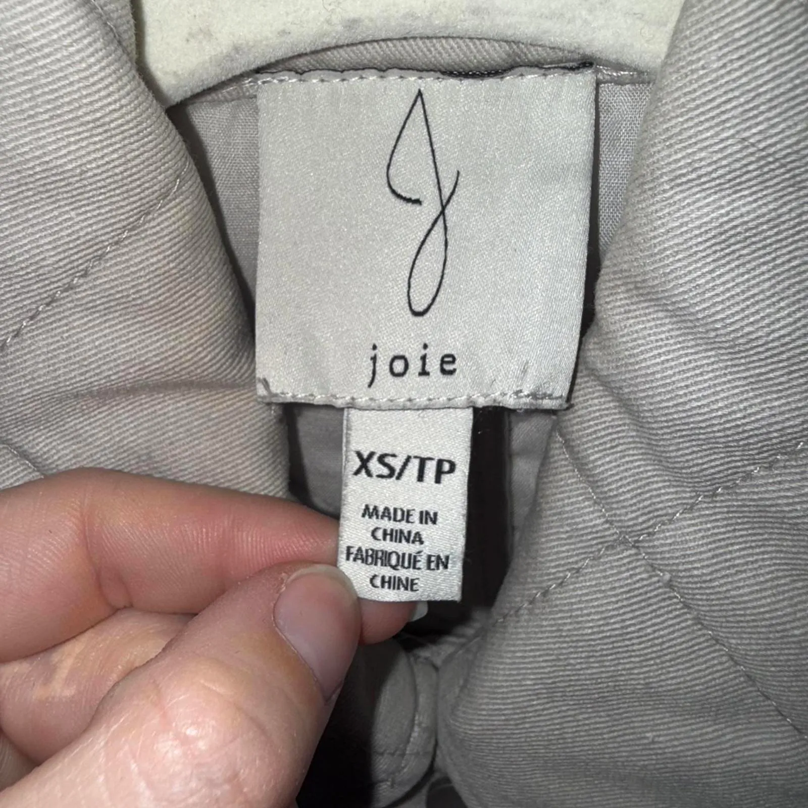 Joie diamond quilted cotton jacket in beige - Image 2