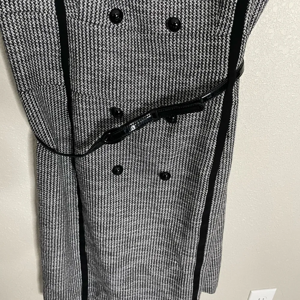 Tahari Gingham Micro Plaid Black White Sleeveless Career Workwear Dress 12 - Image 5