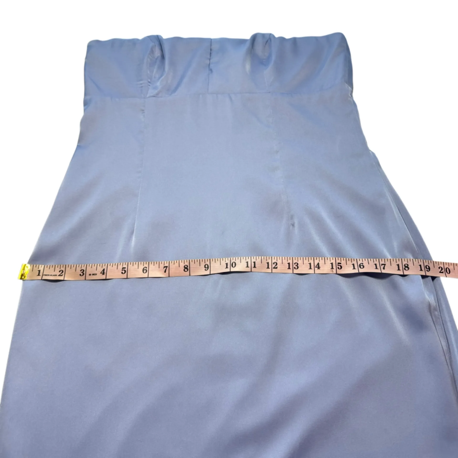 NWT LULU’S Lustrous Love Dusty Blue Satin Halter Cutout Mermaid Maxi Dress Large - Image 18