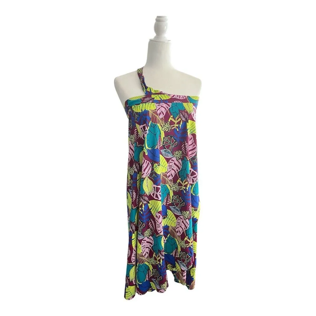 Coolibar Island Convertible Wrap Multicolored Palm Print Large Green - Image 6
