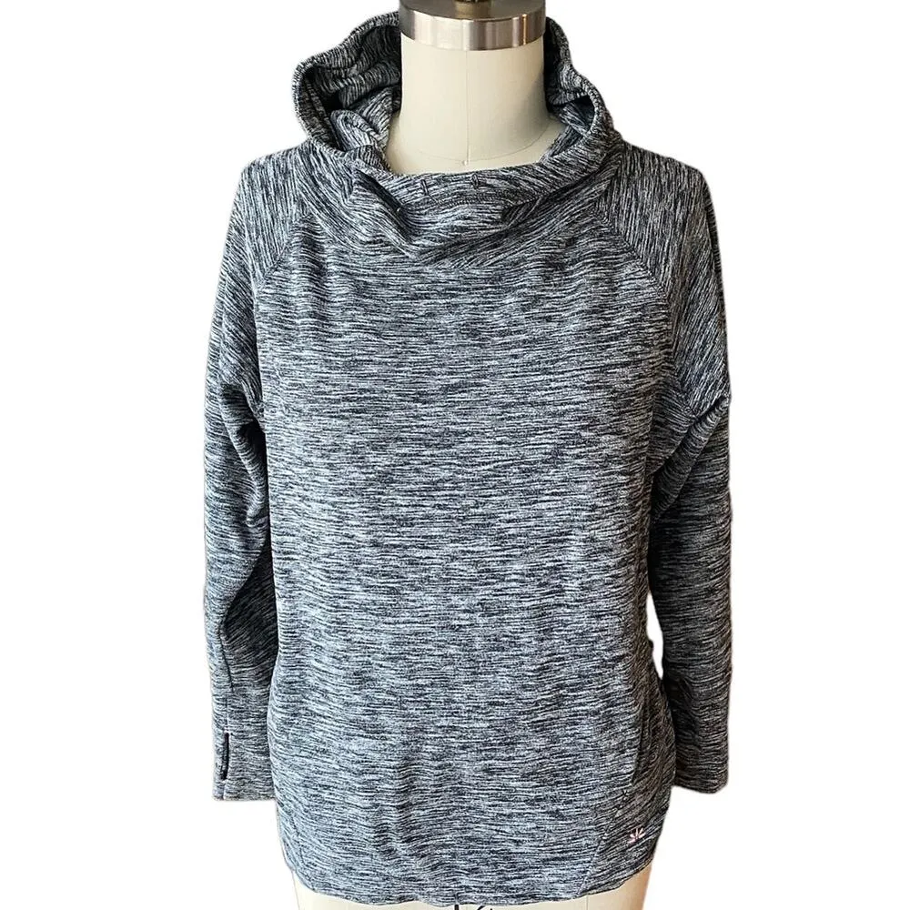LUKKA Gray Fleece Hoodie Top ~ Thumb Holes ~ Front Pocket ~ Ladies SMALL - Image 3