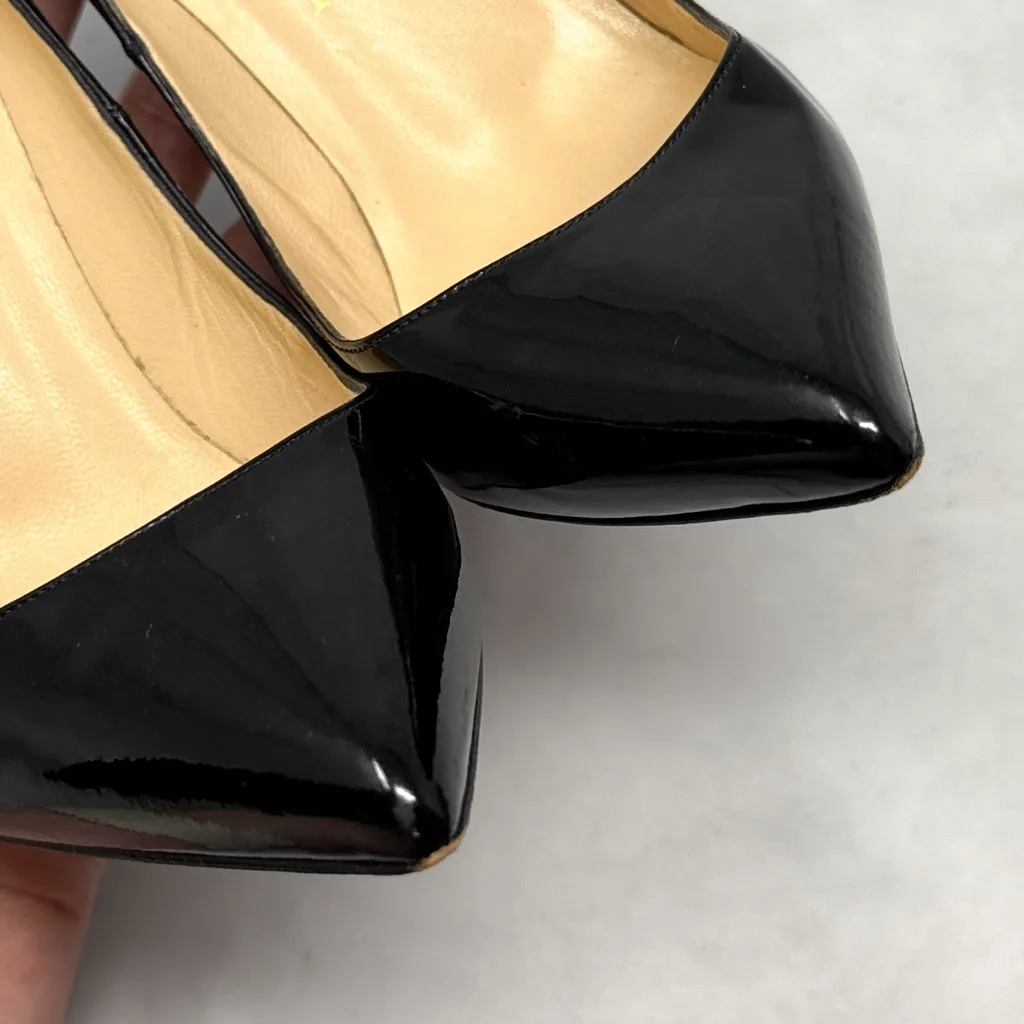 Christian Louboutin Pigalle 120 Patent Leather Pointed Toe Stiletto Heels Black - Image 7