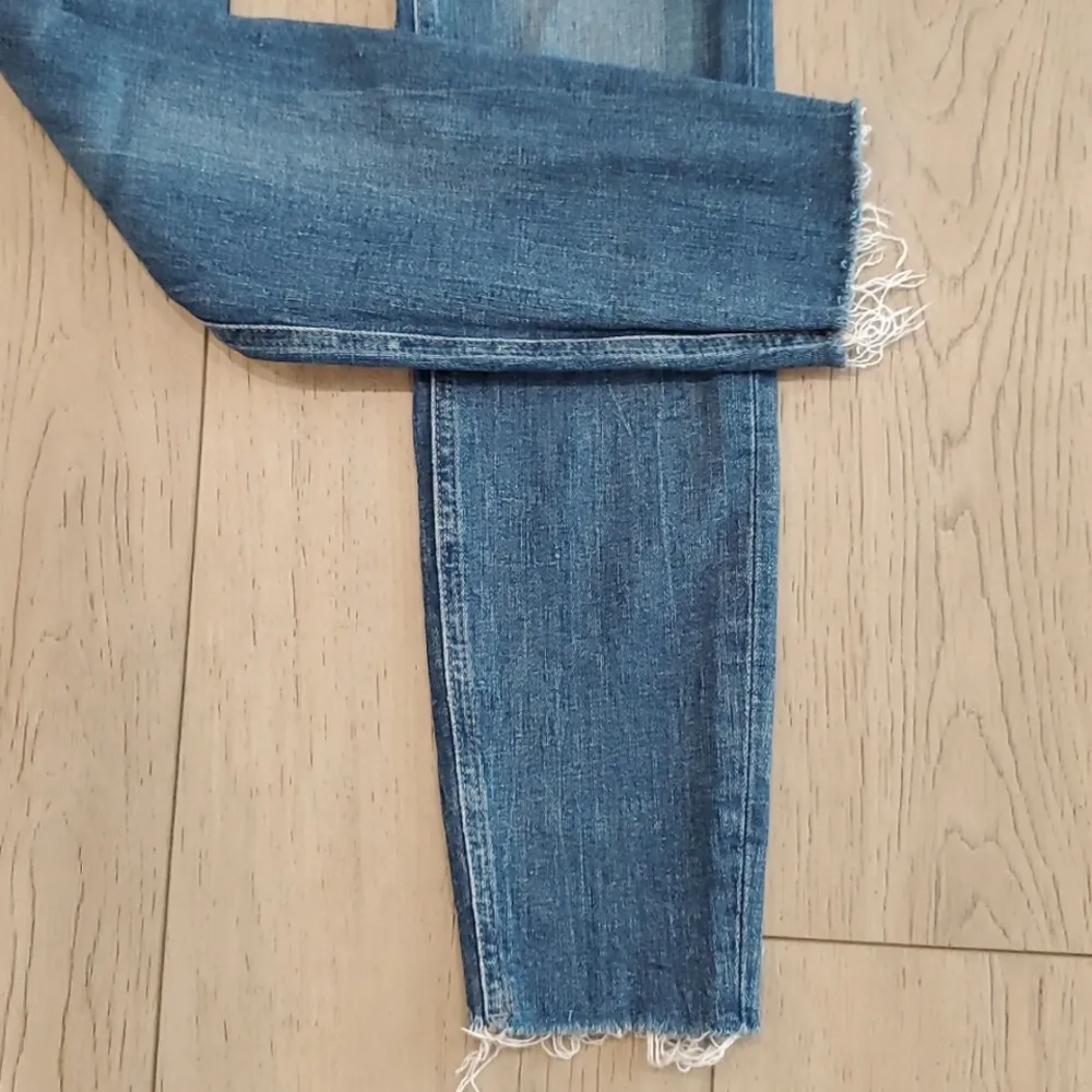 Jeans Straight Leg Low Rise Raw Hem - Image 3
