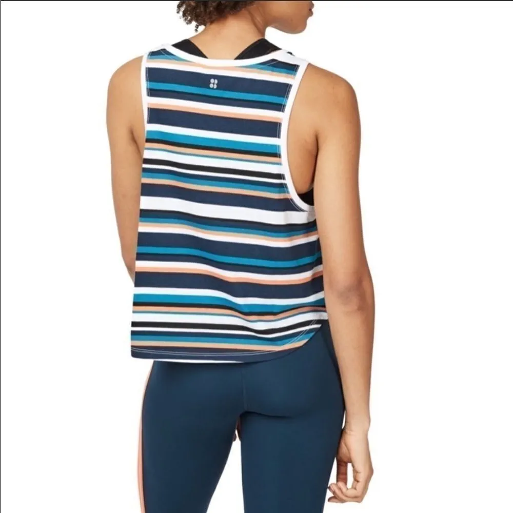 Sweaty Betty Blue Summer Crop Vest/Tank Top - Image 2