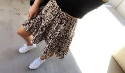 Leopard Print Layered Skirt Multiple - Image 6