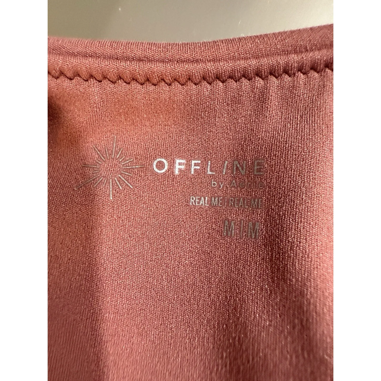 Offline By Aerie Real Me Low Key Open Back‎ Sports Bra Size M Pink Size M - Image 5