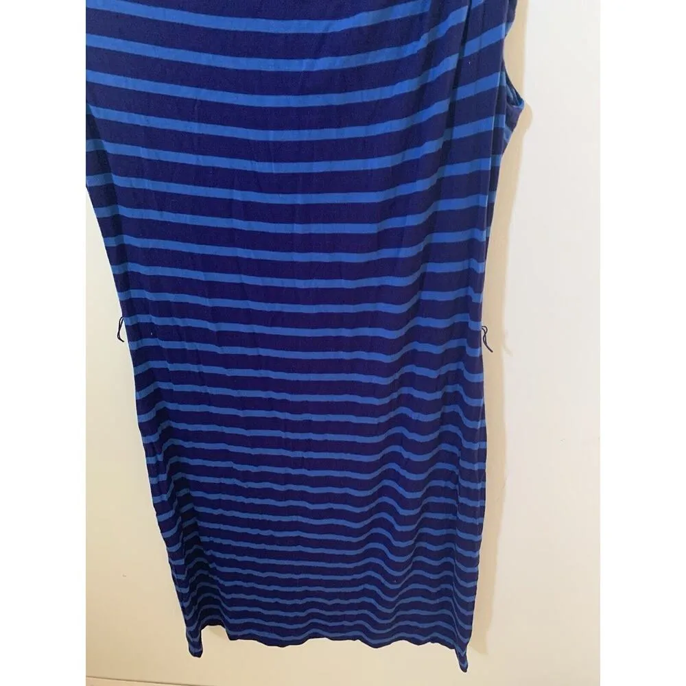Calvin Klein Size 8 Womans Dress Blue Striped Soft Comfy Knit Casual Work - Image 2