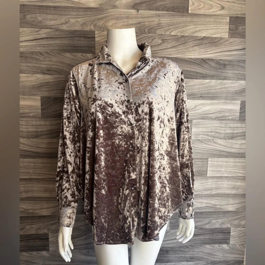 Jessica Simpson Metallic Velvet Blouse - Image 3
