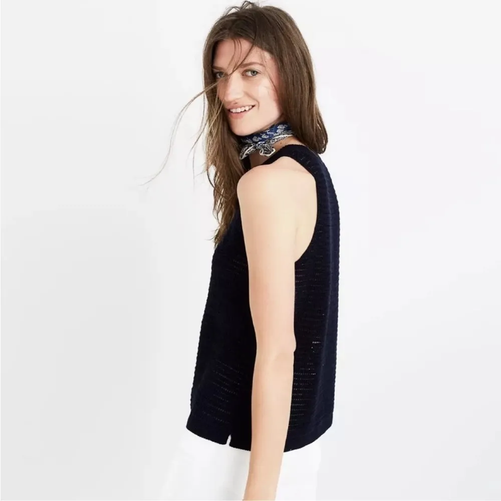 Madewell Camila Crocheted tank top Sweater sleeveless Knit Vest XSmall - Image 4