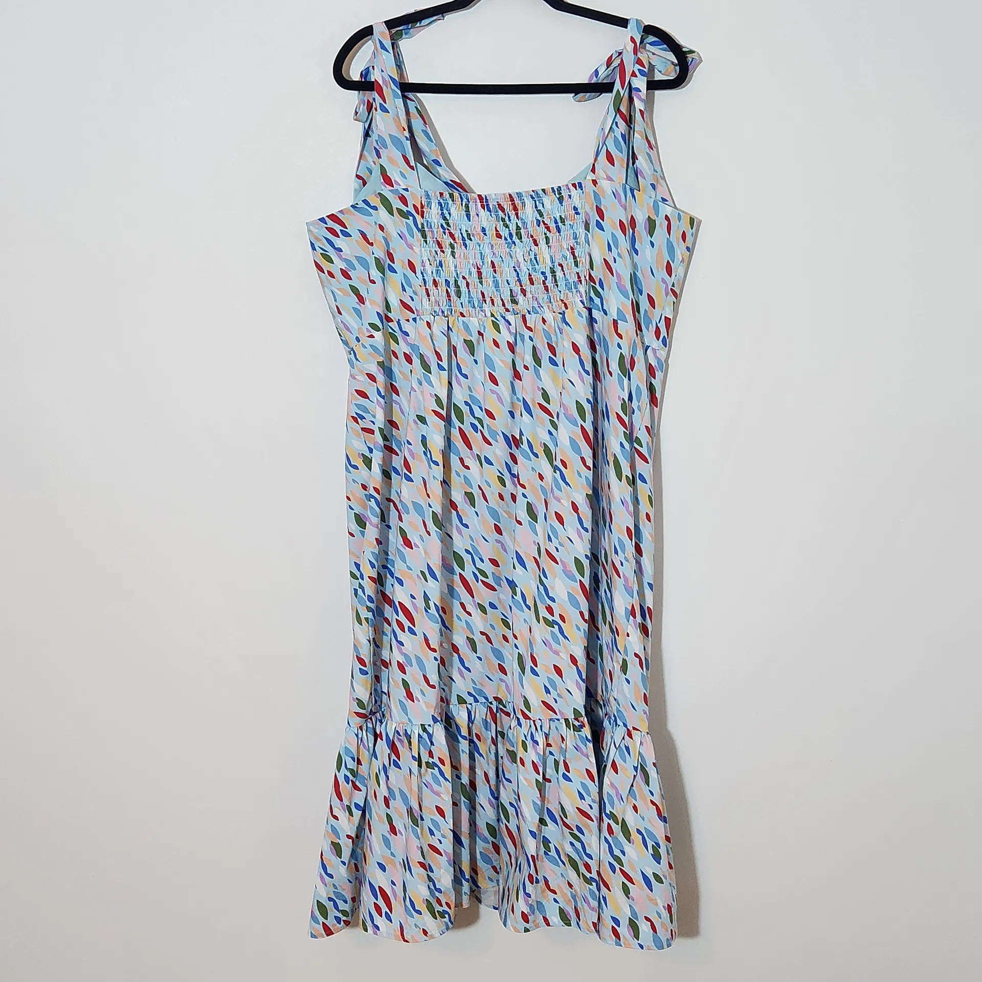 Eloquii Blue Confetti Multicolor Sleeveless Sun Dress Size 20 Blue Midi Dress - Image 5