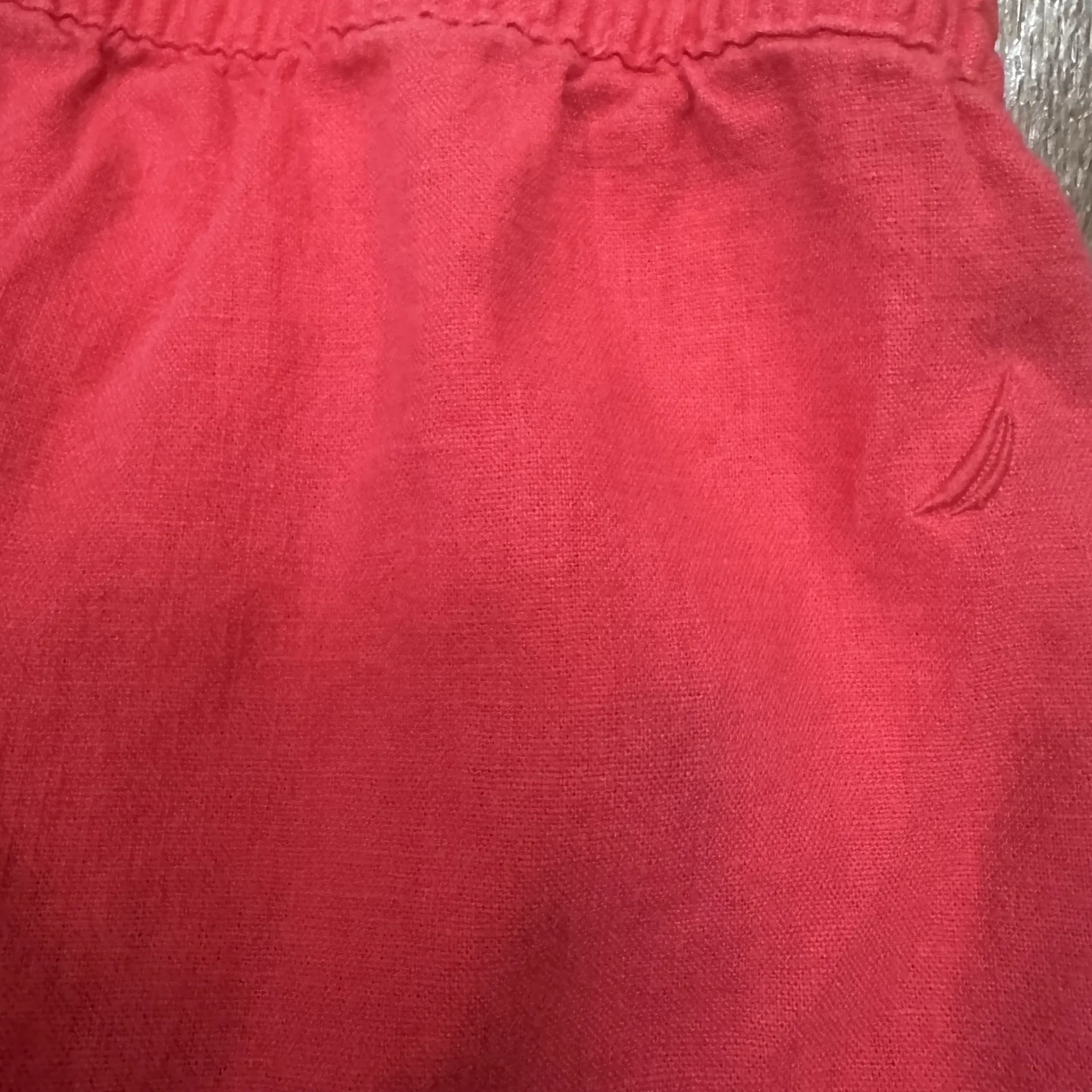 NAUTICA Womens Casual Shorts Size L Red Drawstring Waist Linen Blend - Image 4