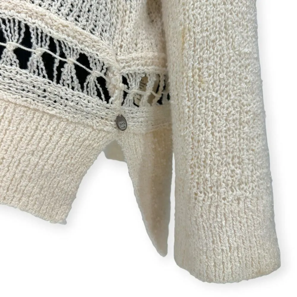 Scotch & Soda | XS | Maison Scotch Natural Loose Knit Lace-Up Hooded Sweater - Image 6
